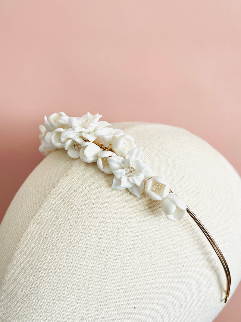 JASMINA- TRIPLE CLAY FLOWER TIARA