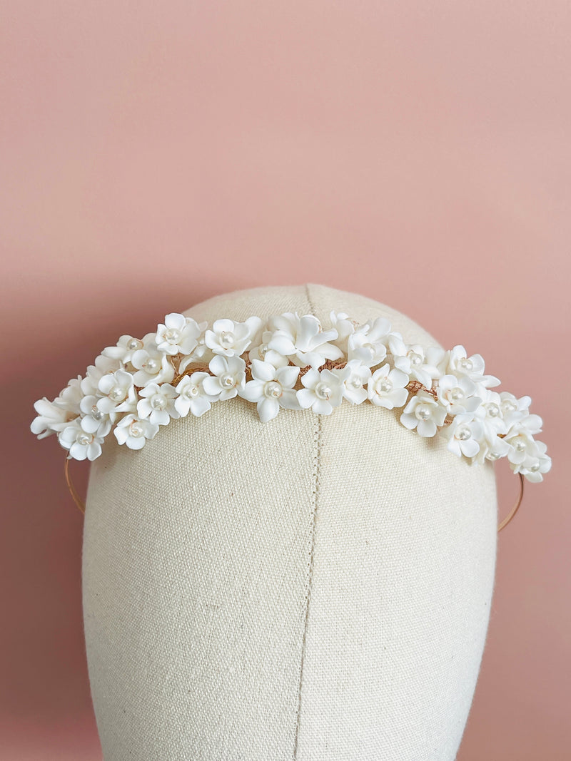 JASMINA- MULTI-SIZE CLAY FLOWER TIARA