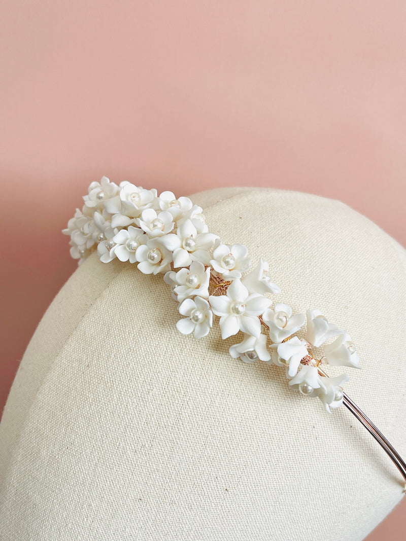 JASMINA- MULTI-SIZE CLAY FLOWER TIARA