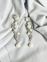 VIVICA - Crystal And Pearl Wrap Dangle Earrings In Silver