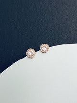 AVA - Circle-Setting CZ Crystal Stud Earrings - JohnnyB Jewelry