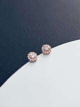 AVA - Circle-Setting CZ Crystal Stud Earrings - JohnnyB Jewelry