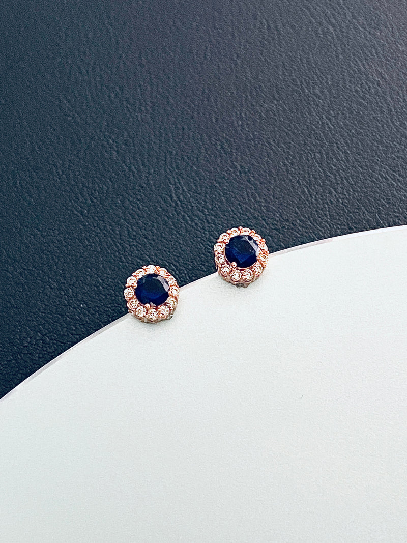 AVA - Circle-Setting CZ Crystal Stud Earrings - JohnnyB Jewelry