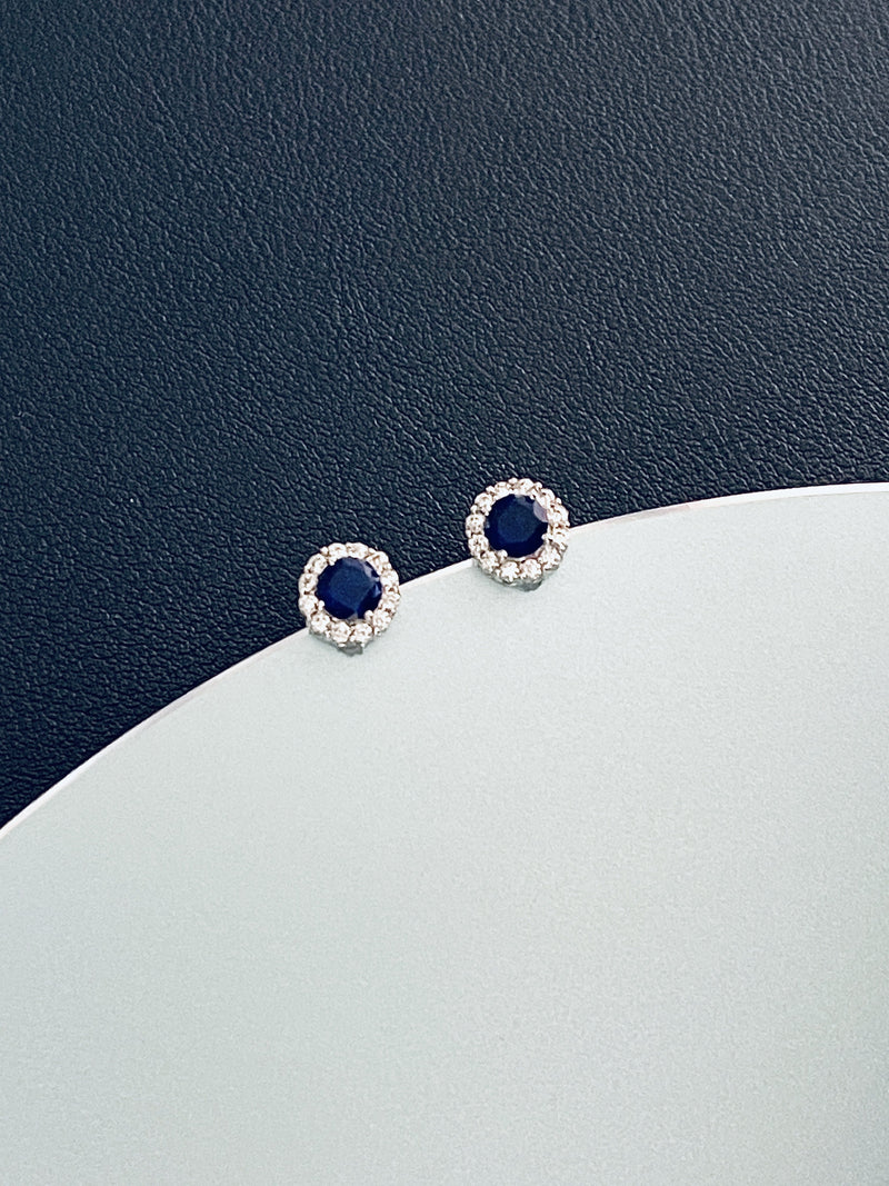 AVA - Circle-Setting CZ Crystal Stud Earrings - JohnnyB Jewelry