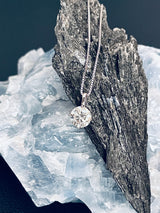 LILLIAN - Round Moissanite Four Prong Solitaire Necklace In Silver