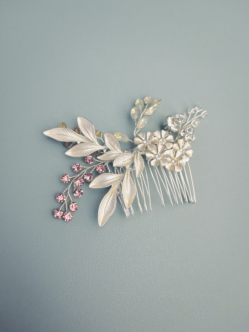 CATRIONA - Flowers And Leaves Hair Comb - JohnnyB Jewelry