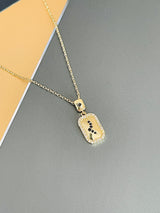 ORIAH - Modern-Style With CZ Lightening Motif Necklace In 14k Gold