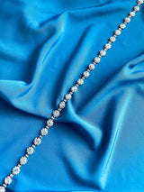 LILA - Elegant Slim Crystal Floral-Motif Belt Sash In Rose Gold