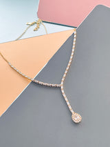 NEVE – Delicate CZ Necklace With Drop Pendant In 14k Gold