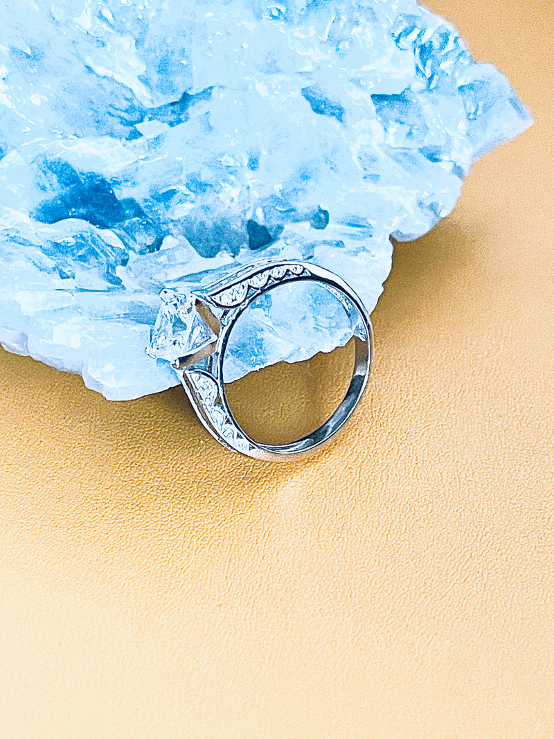 BRIANNA - 2ct Sterling Silver Princess-Cut CZ Bridal Ring In Silver - JohnnyB Jewelry