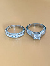 ALINA - 2ct Princess CZ Set Ring In Silver - JohnnyB Jewelry