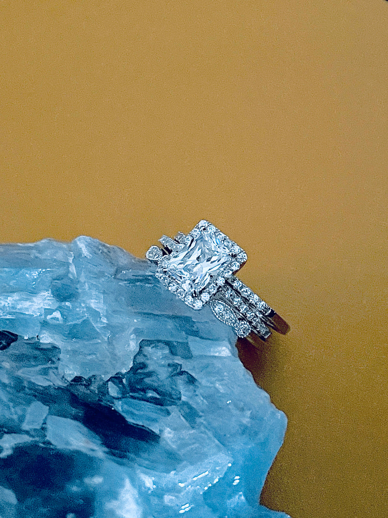 BROOKLYN - 1.75ct Sterling Silver Emerald Cut CZ Ring in Silver - JohnnyB Jewelry