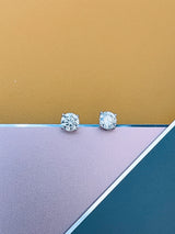 MAYA - 925 1ct Round Brilliant Cut Moissanite Stud Earrings In Silver