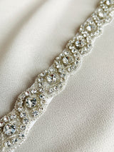 ISIDORA - Multi-Shaped Crystal Weaving Belt Sash In Silver
