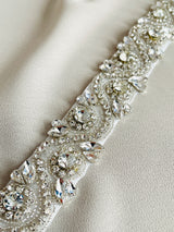 OPHELIA - Clear Multi-Shaped Crystal Belt Sashes In Silver