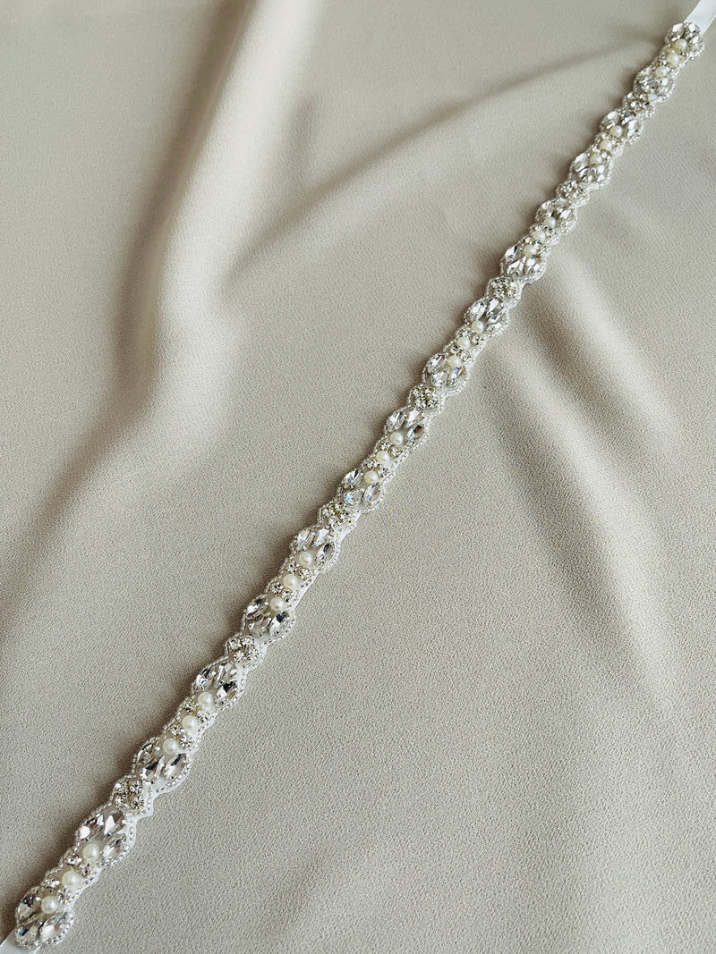 X-ELIZA - Pearl and Crystal Detail In Silver