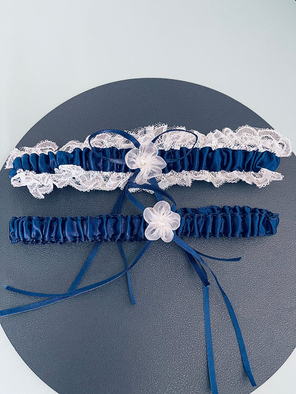 ELSA - 2Pcs Blue Regal Ties Knot Garter