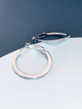 MORIAH - CZ Crystal Hoop Earrings In Silver - JohnnyB Jewelry