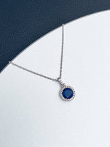 ZURI - Pendant With Round CZ In A Delicate Setting - JohnnyB Jewelry