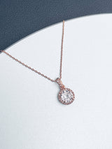 ZURI - Pendant With Round CZ In A Delicate Setting - JohnnyB Jewelry