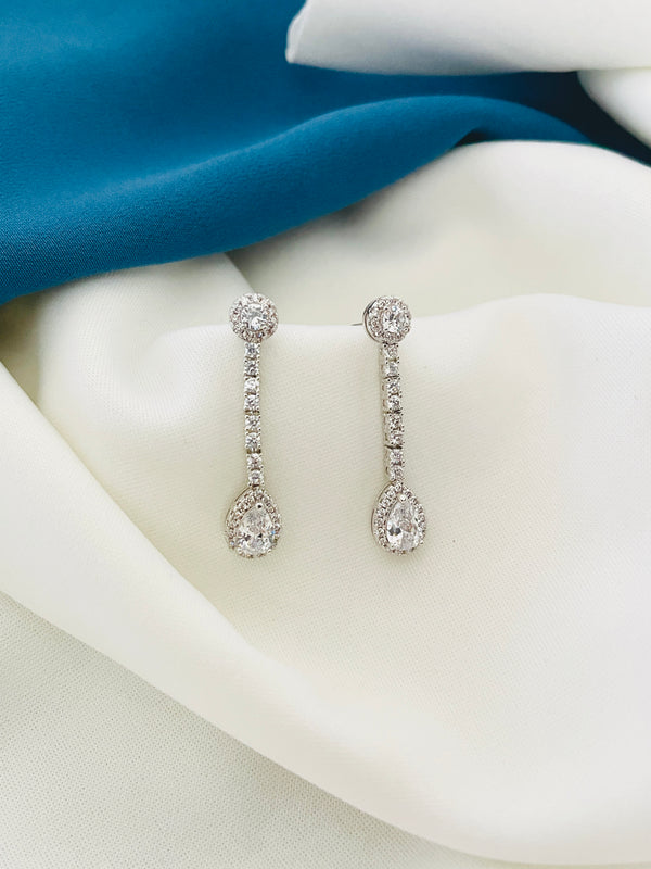 ALEXANDRA - Multi-Shaped Delicate Teardrop Crystal Drop Earrings