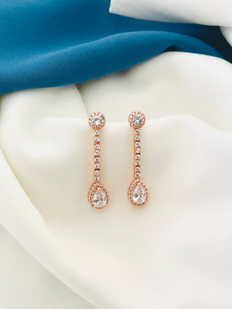 ALEXANDRA - Multi-Shaped Delicate Teardrop Crystal Drop Earrings