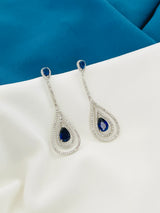 ALORA - Long Dangle Double Open Teardrop Earrings - JohnnyB Jewelry