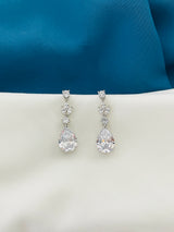 ANNIE - Multi-Shaped CZ Teardrop Dangle Earrings In Silver