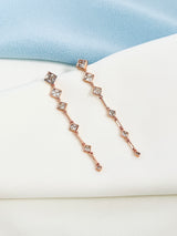 ARIADNE - Delicate Square-Shaped Crystal Drop Earrings