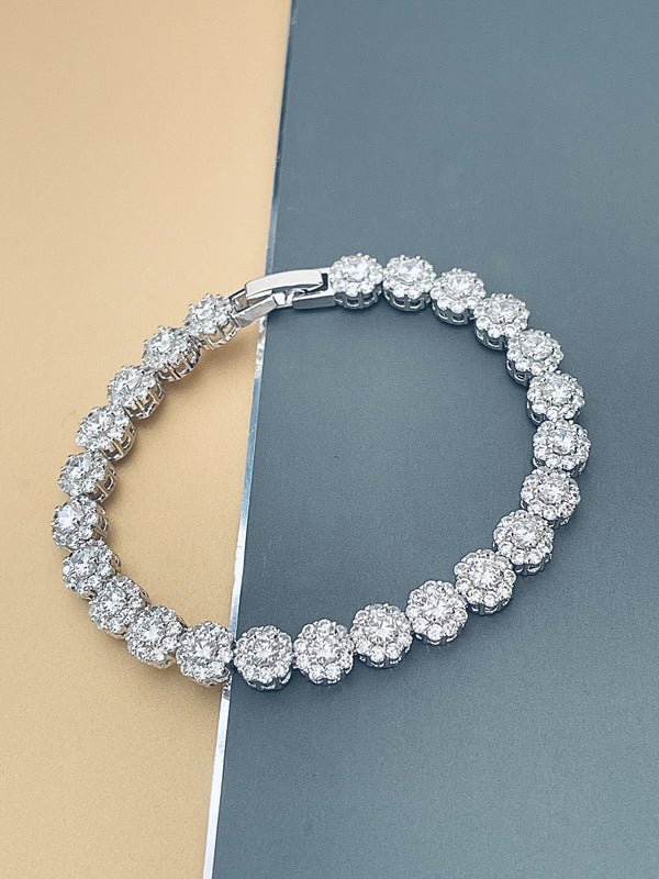 KEZIA - 7" Classic Round CZ Stones Bracelet - JohnnyB Jewelry