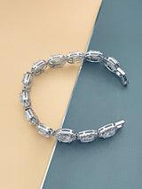 LOLITA - 7" Simple Tennis Bracelet With Oval CZs Bracelet In Silver - JohnnyB Jewelry