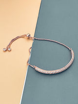 AIMEE - Double Tennis-Style Adjustable Bracelet In Rose Gold - JohnnyB Jewelry
