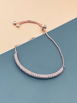 AIMEE - Double Tennis-Style Adjustable Bracelet In Rose Gold - JohnnyB Jewelry