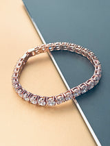 KATRICE - 7" Classic Round CZs Tennis Bracelet In Rose Gold - JohnnyB Jewelry