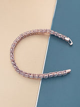 KATRICE - 7" Classic Round CZs Tennis Bracelet In Rose Gold - JohnnyB Jewelry