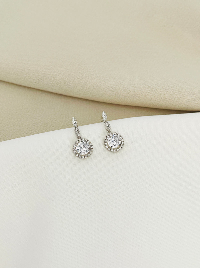 LYRA - Dangle Classic Drop Crystal Earrings - JohnnyB Jewelry