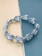 TIFFANY - 6.5" Large Teardrop CZ Bracelet In Silver