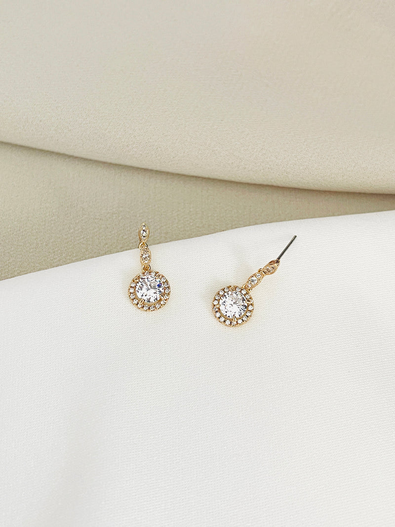 LYRA - Dangle Classic Drop Crystal Earrings - JohnnyB Jewelry