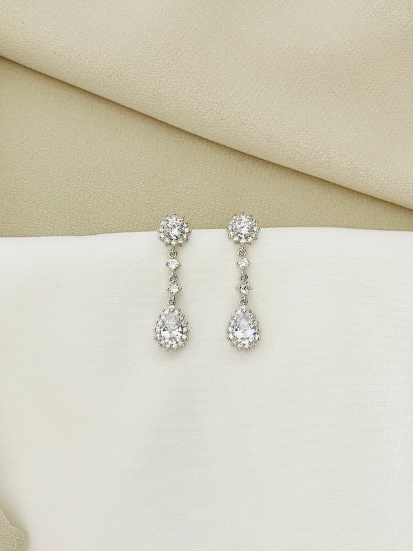 MELISANDE - Ornate CZ Drop Earrings - JohnnyB Jewelry