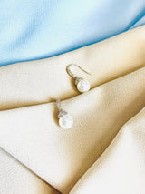 ILONA - Pave-Capped Pearl Drop Earrings In Silver - JohnnyB Jewelry