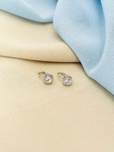 AZURE - Round CZ Crystal Earrings