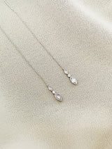 AVIS - Elegant Chain And Crystal Drop Needle Earrings