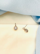 DAPHNE - Intricate Circle-Setting Crystal Drop Earrings - JohnnyB Jewelry