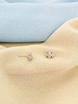EMILY - Triple Marquise CZ Stud Earrings In Silver