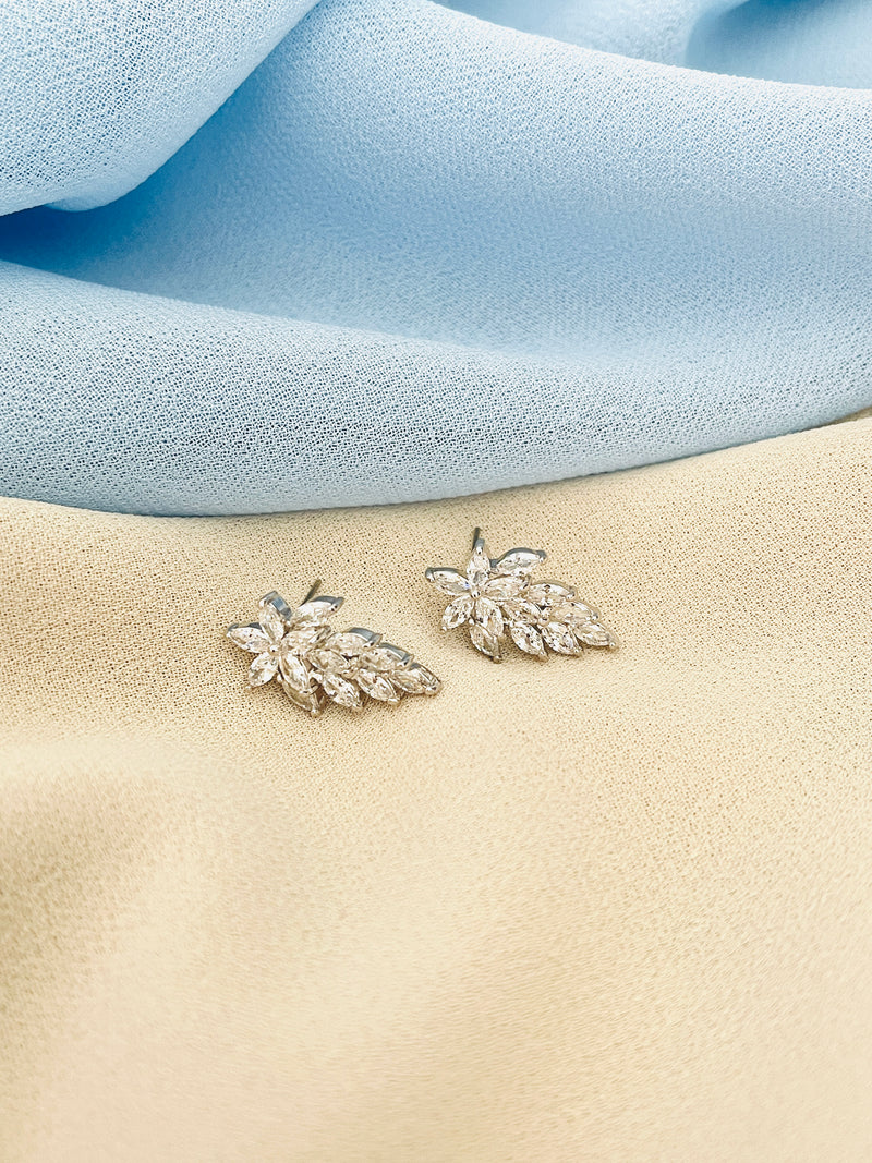 CASSIOPEIA - Detailed Crystal Starburst Stud Earrings - JohnnyB Jewelry