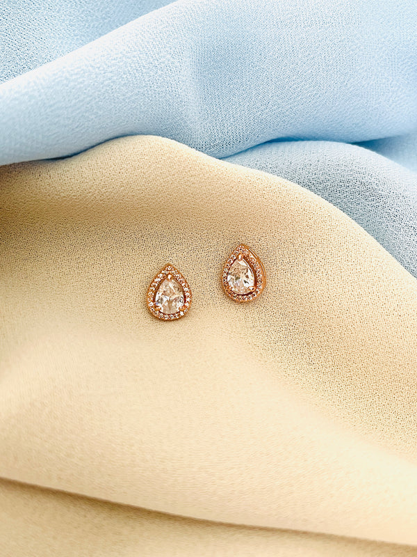 SELENA - Double Teardrop CZ Stud Earrings