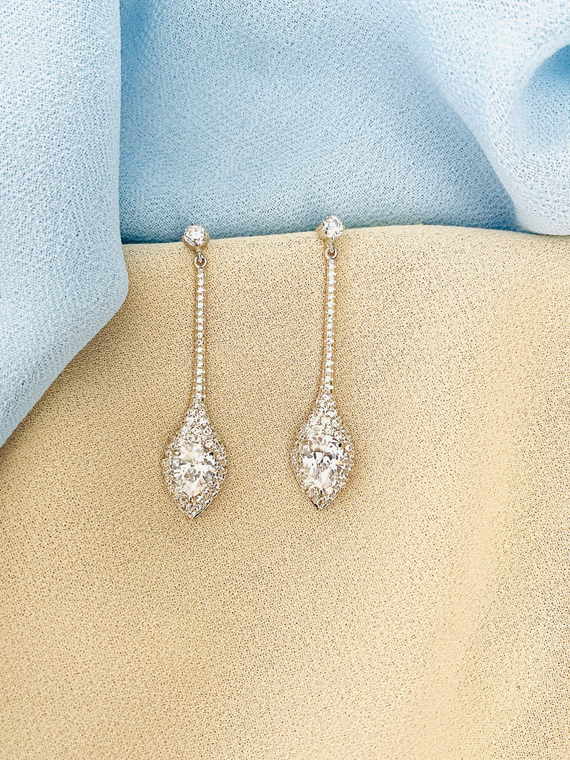 DHARMA - Exotic Pave And CZ Drop Earrings In Silver