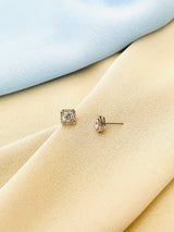 KINSLEY - Square-Setting CZ Stud Earrings - JohnnyB Jewelry