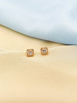 KINSLEY - Square-Setting CZ Stud Earrings - JohnnyB Jewelry