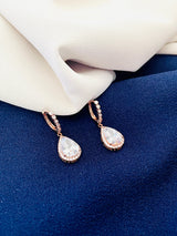 ZIA - Teardrop Dangle CZ Crystal Earrings - JohnnyB Jewelry